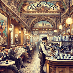 Antico Caffè Greco, the first espresso bar in Rome