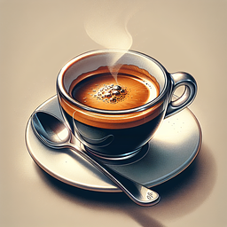 A shot of espresso with a rich, golden crema
