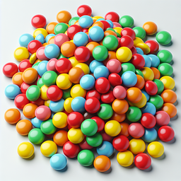 A colorful pile of M&M's